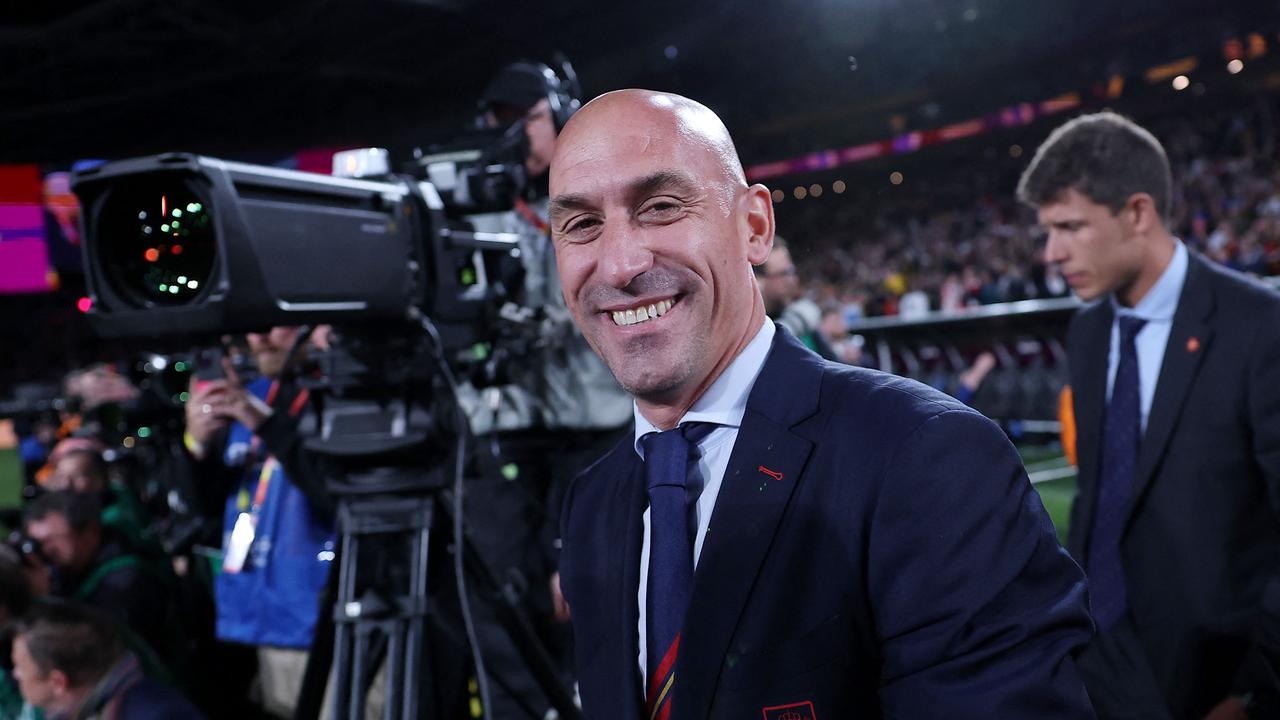 Rubiales after Spain won the Women’s World Cup. Photo by FRANCK FIFE / AFP