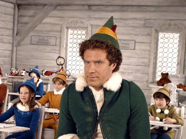 07/11/2003: 07/11/2003: Actor Will Ferrell (R) as Buddy the Elf in 2003 film  " Elf. " (AP Pic Alan/Markfield  actors movies scene Pic. Ap M7774499 Pic. Ap M7774499