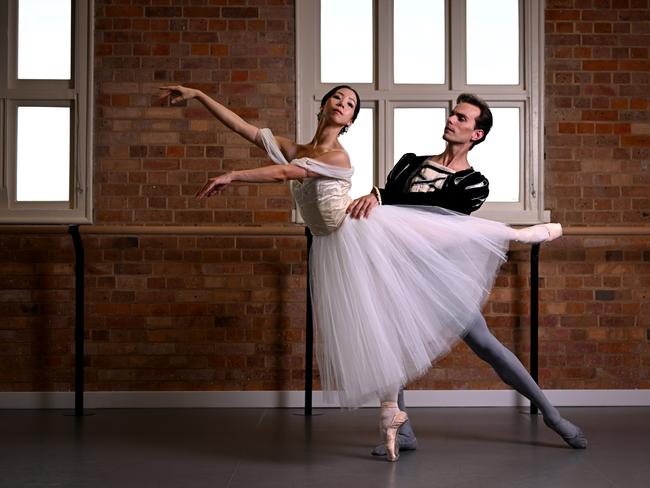 ** FOR THE AUSTRALIAN FOR MONDAY***BRISBANE, AUSTRALIA - NewsWire Photos - APRIL 6, 2023., , Queensland Ballet dancers Neneka Yoshida and Victor Estevez are photographed at the ballet companyÃ•s studio as Giselle and Albrecht for their performance in Giselle, premiering next week. , , Picture: Dan Peled / NCA NewsWire ,