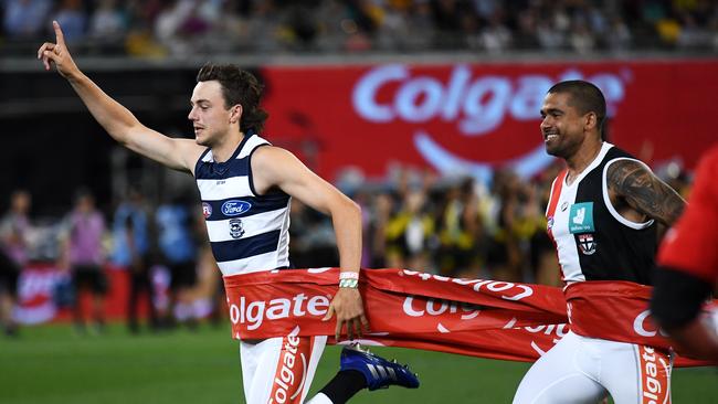 Jordan Clark won the grand final sprint on Saturday. Picture: Quinn Rooney/Getty Images