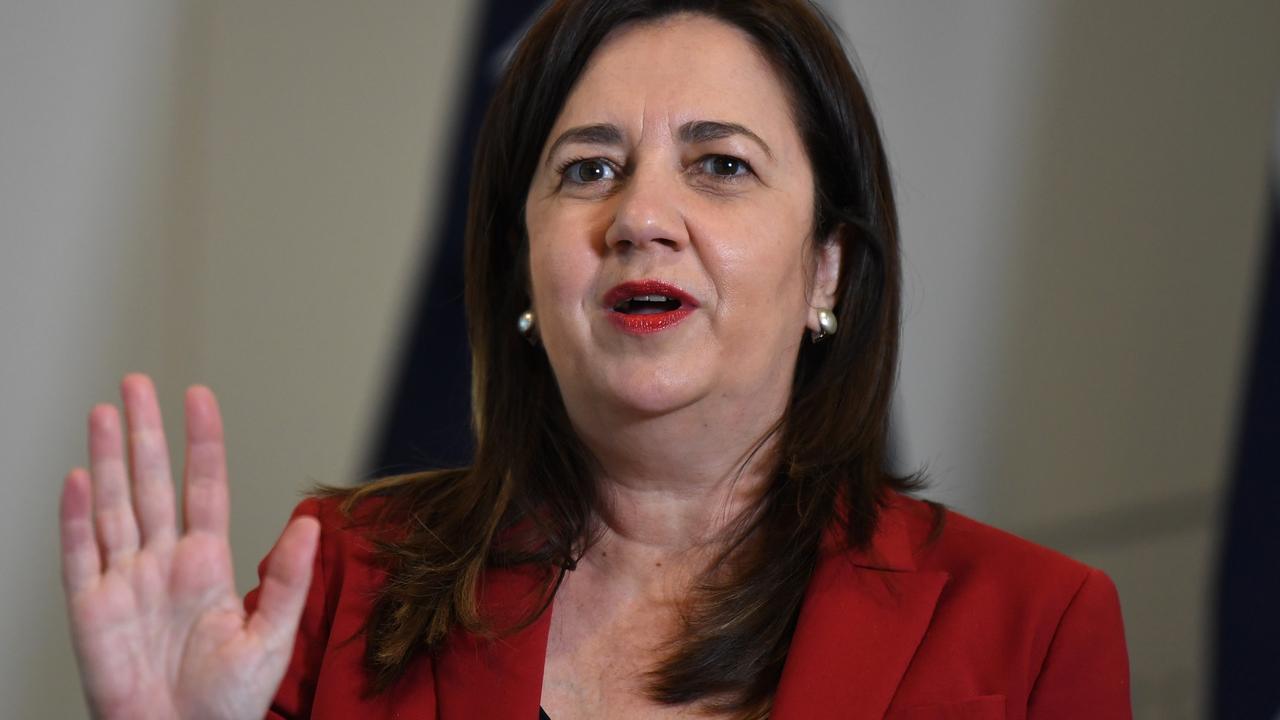 Annastacia Palaszczuk has announced three new cases of coronavirus in Queensland - two in home quarantine, one in hotel quarantine. Picture: NCA NewsWire / Dan Peled