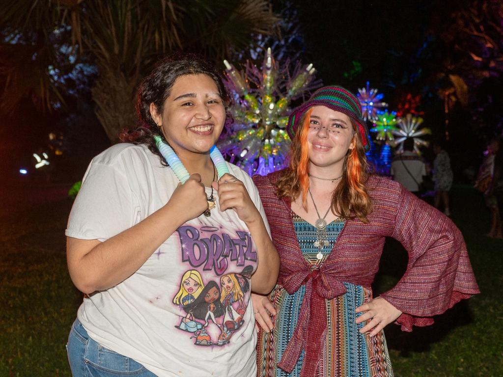 Chloe Pitt and Bonnie Keam at Daly Bay Illuminate Queens Park Goldsmith Street, East Mackay Thursday 5 October 2023 Picture:Michaela Harlow