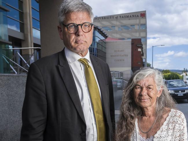 Barrister Greg Barns and Marta Znebejanek outside of Magistrates Court on drug drive case. Picture: Caroline Tan