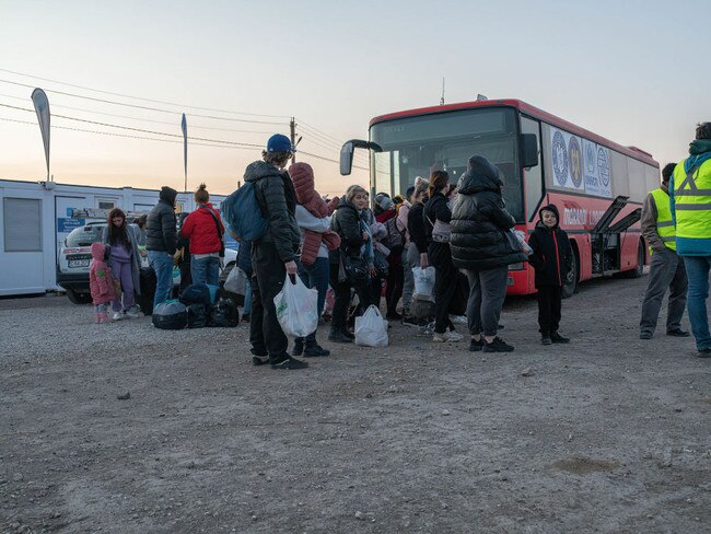 Refugees are spotted entering Moldova. No images of Russian camps have been made available.