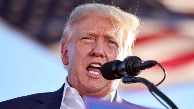 Former US president Donald Trump speaks at a campaign rally at Legacy Sports USA in Arizona.