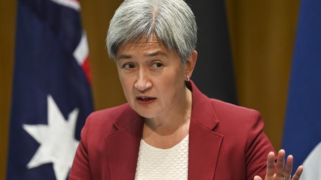 Penny Wong says Israel must change its course of action. Picture: NCA NewsWire / Martin Ollman