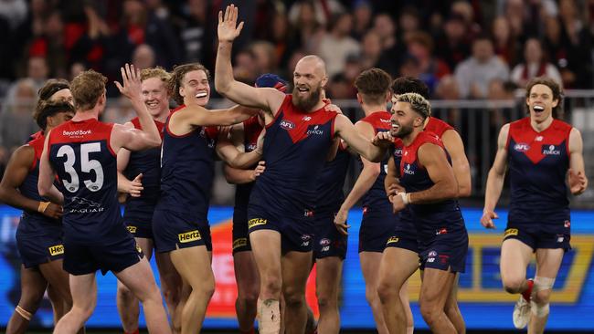 The Demons’ victory on Friday night was the biggest in a preliminary final since 2007. (Photo by Paul Kane/Getty Images via AFL Photos)