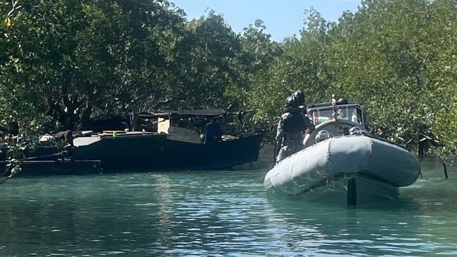 Australian Border Force were called to the area by locals who spotted the boat. Picture: Peter Tucker