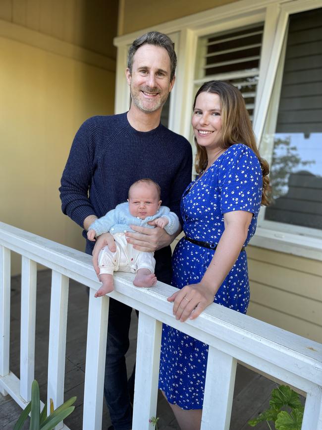 Silvey with partner Clare Testoni and their baby Matilda.