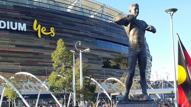 Fans outside Perth Stadium on Saturday.