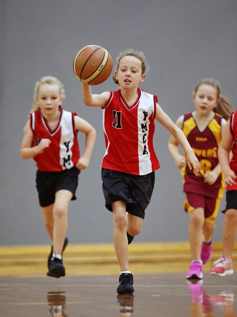 Rovers v YMCA. Under 10s junior basketball at Geelong Arena courts on Saturday morning. Picture: Alan Barber