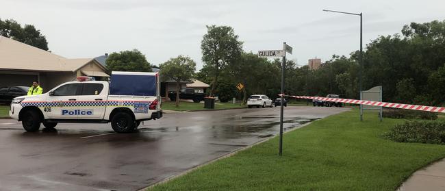 Police have established a crime scene after a body was found submerged in a small creek in the northern suburb of Lyons