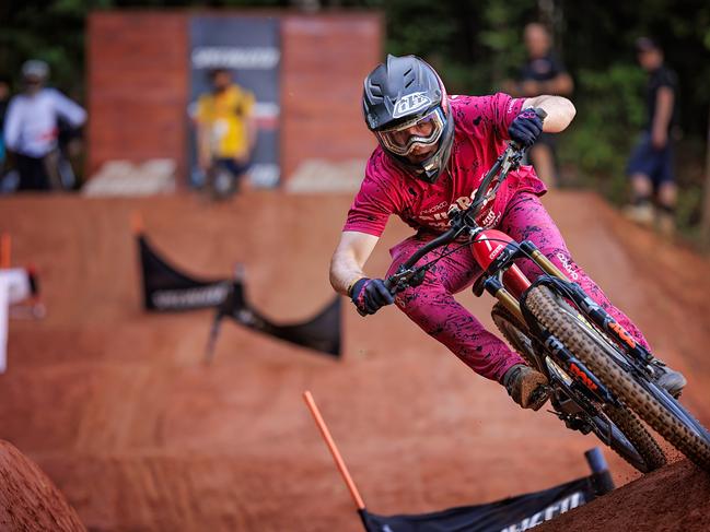 Bailey Meares takes on the Dual Slalom course at Crankworx Cairns 2024. Photo: Clint Trahan