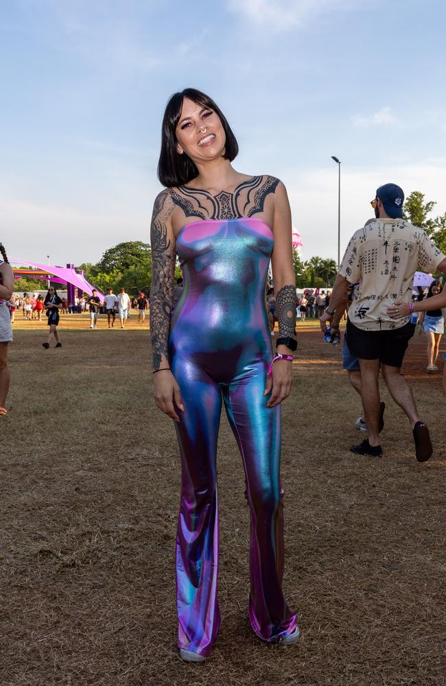 Peri Rogers wears jumpsuit at the Bass in the Grass 2025. Picture: Pema Tamang Pakhrin