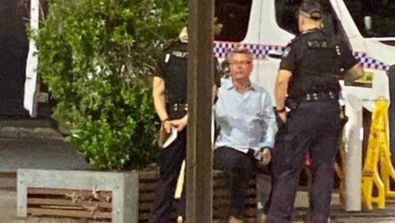 Member for Mundingburra Les Walker with police after the weekend incident