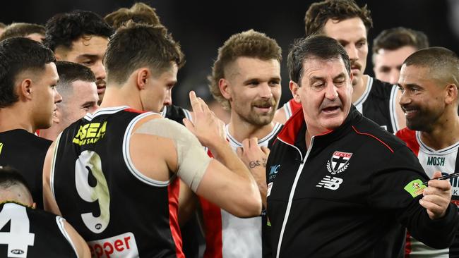 Lyon talks to his players. (Photo by Quinn Rooney/Getty Images)