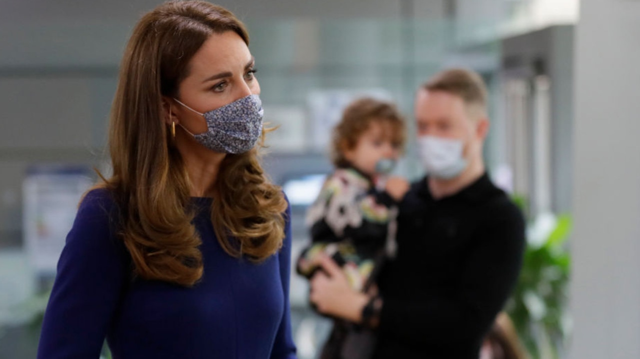 Was Kate’s visit to the research centre that specialises in reducing the rates of miscarriage, stillbirth and premature birth a secret signal of solidarity to Meghan? Picture: Kirsty Wigglesworth/WPA Pool/Getty Images