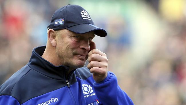 Outgoing Scotland coach Vern Cotter sheds a tear after beating Italy.