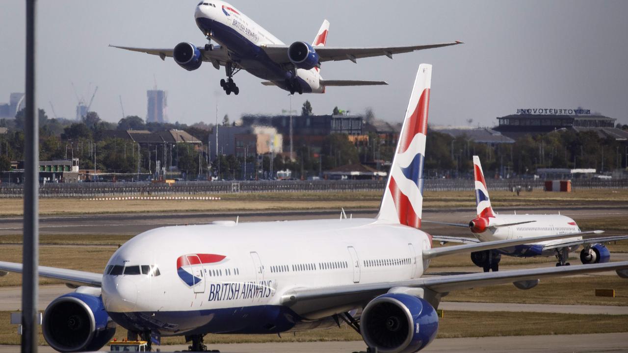 The pair had flown British Airways from London to Rome for their nuptials. Picture: Tolga Akmen/AFP