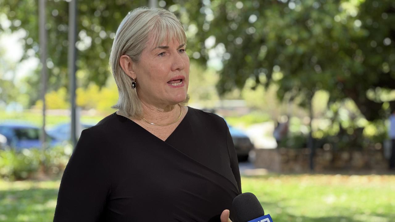 NT Chief Minister Eva Lawler speaks in Darwin. Picture: Fia Walsh