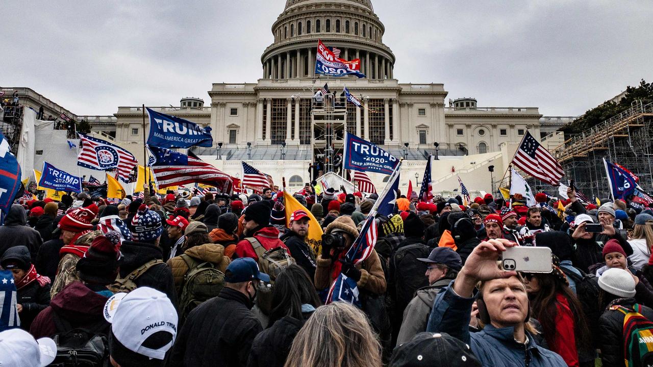 Mr Trump’s supporters at the Capitol on January 6, 2021. Picture: Samuel Corum/Getty Images via AFP