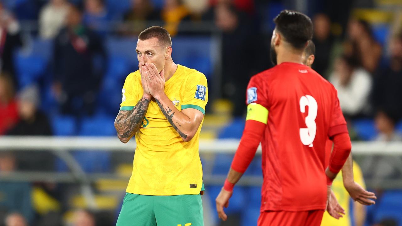 Mitchell Duke reacts after losing to Bahrain. Picture: Chris Hyde/Getty Images