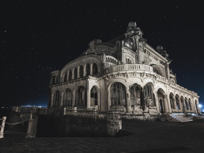 Creepy abandoned Romanian casino after dark. Picture: Jakub Kyncl