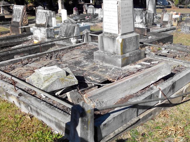 Historic graves at Balmoral Cemetary have been targeted by vandals.