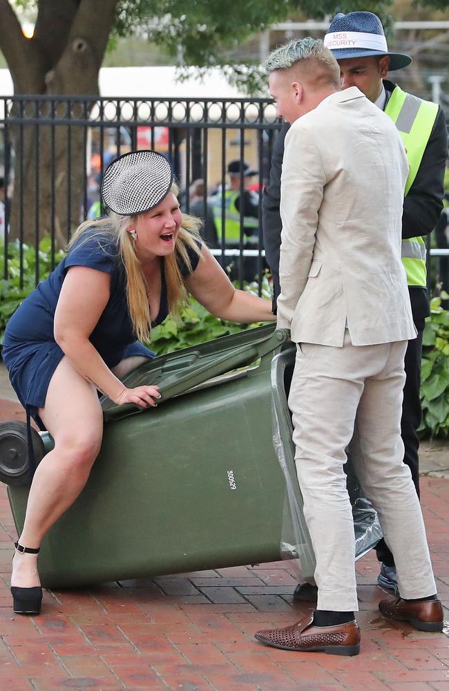 Jade Jillings and Tyler Johnson pictured at the Melbourne Cup. Picture: Scott Barbour/Getty Images