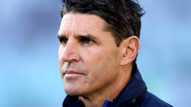 SYDNEY, AUSTRALIA - JUNE 10: Interim Eels coach, Trent Barrett looks on prior to the round 14 NRL match between Canterbury Bulldogs and Parramatta Eels at Accor Stadium, on June 10, 2024, in Sydney, Australia. (Photo by Brendon Thorne/Getty Images)