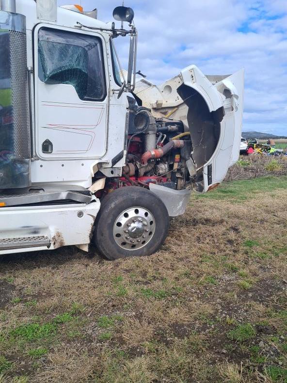 The 39-year-old male truck driver was treated for minor injuries after he collided with an SUV on Toowoomba-Cecil Plains Road on Thursday.