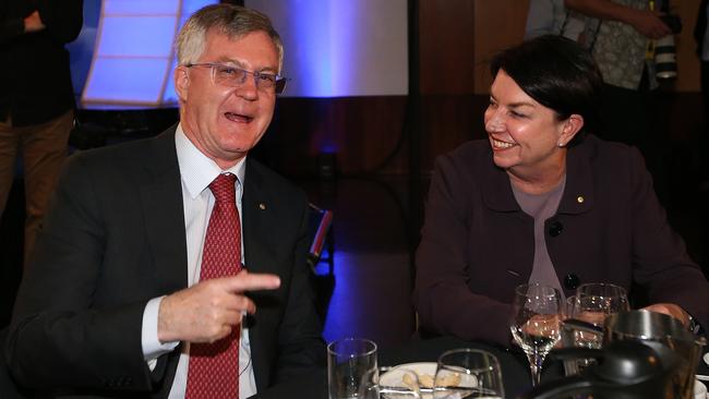 Martin Parkinson and Anna Bligh Treasurer at Parliament House in Canberra. Picture Kym Smith