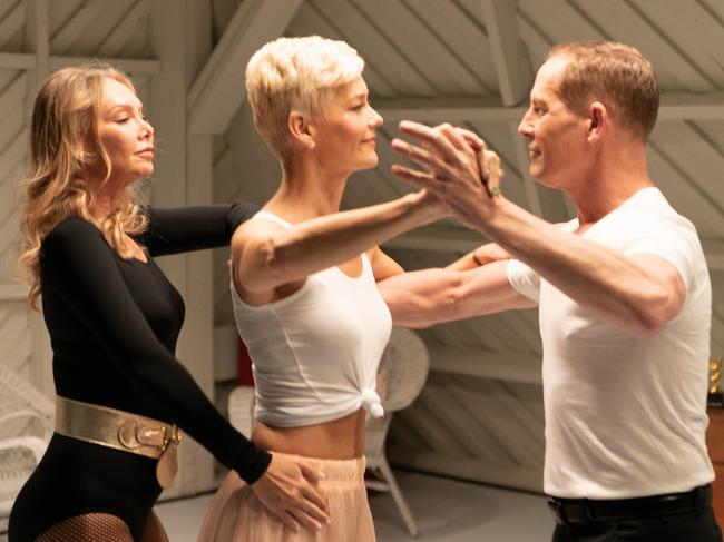 Kym Herjavec, Jessica Rowe and Todd McKenney bust a move in The Real Dirty Dancing. Picture: Seven