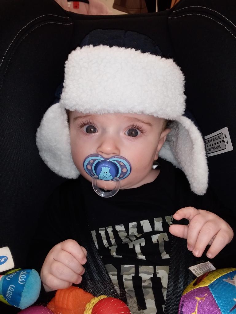 28/07/2019 - Jaxon Marshall new winter hat Picture: Melissa Marshall