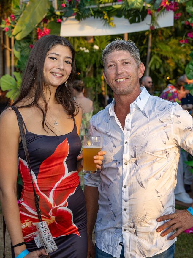 Helayna Chongwee and Brooke Bell at the 2025 Hospitality NT Aristocrat Technologies Awards for Excellence, Darwin Ski Club. Picture: Pema Tamang Pakhrin