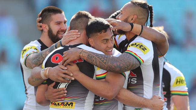 Darren Nicholls scores on grand final day for Panthers in the 2017 State Championship Final. (Photo by Mark Metcalfe/Getty Images)