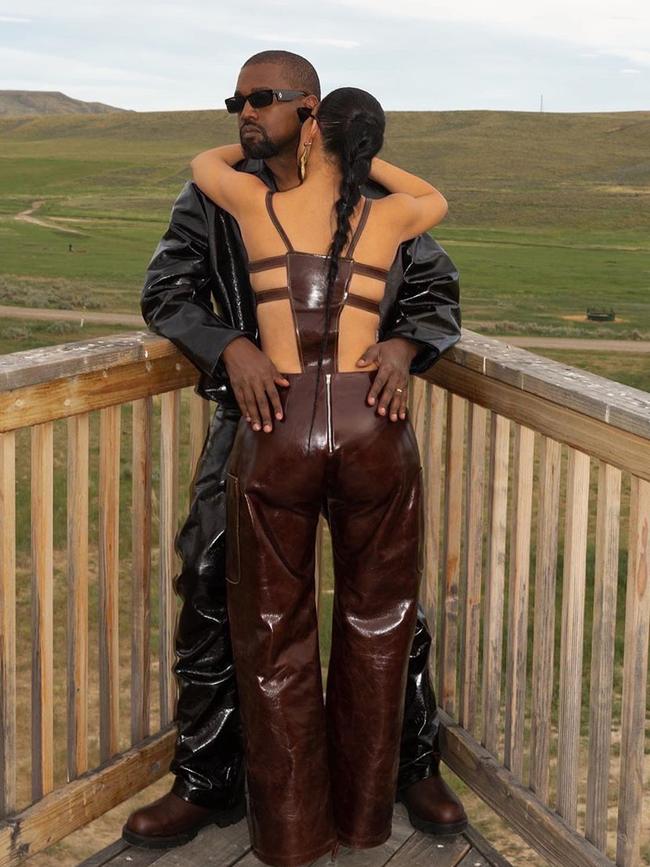 Kim and Kanye at the Wyoming ranch last year.