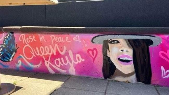 The Emu Hotel, where Kayla Wright worked, painted a mural in her honour. Picture: Supplied by family