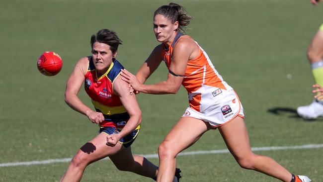 Courtney Gum in action against the Giants during the 2020 AFLW season. Picture: MATT TURNER/AFL PHOTOS VIA GETTY IMAGES