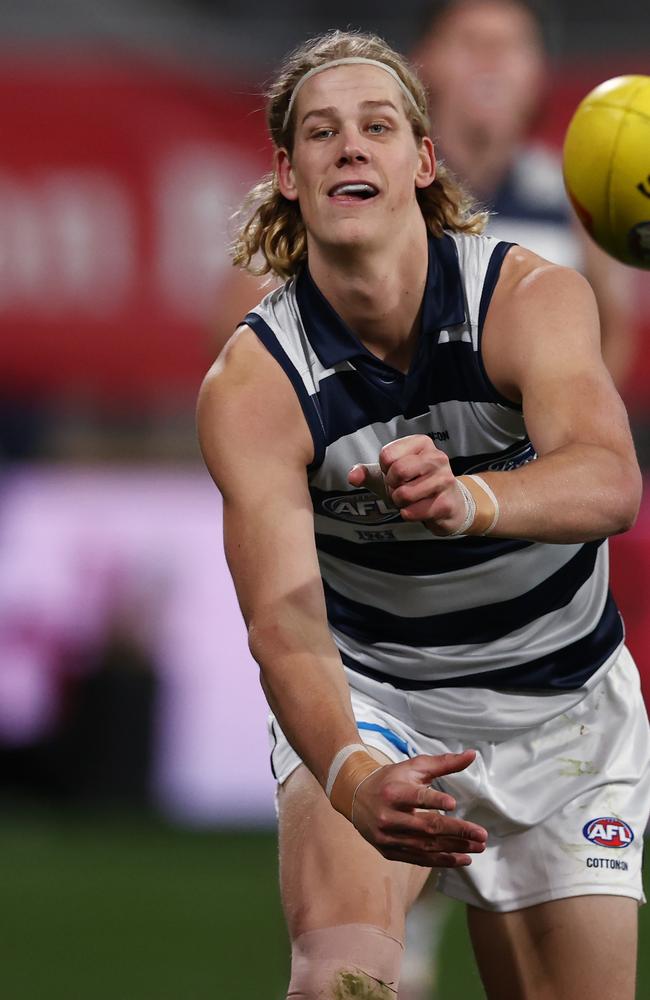 The defender returned to form against Melbourne but still says he has work to do. Picture: Michael Klein.