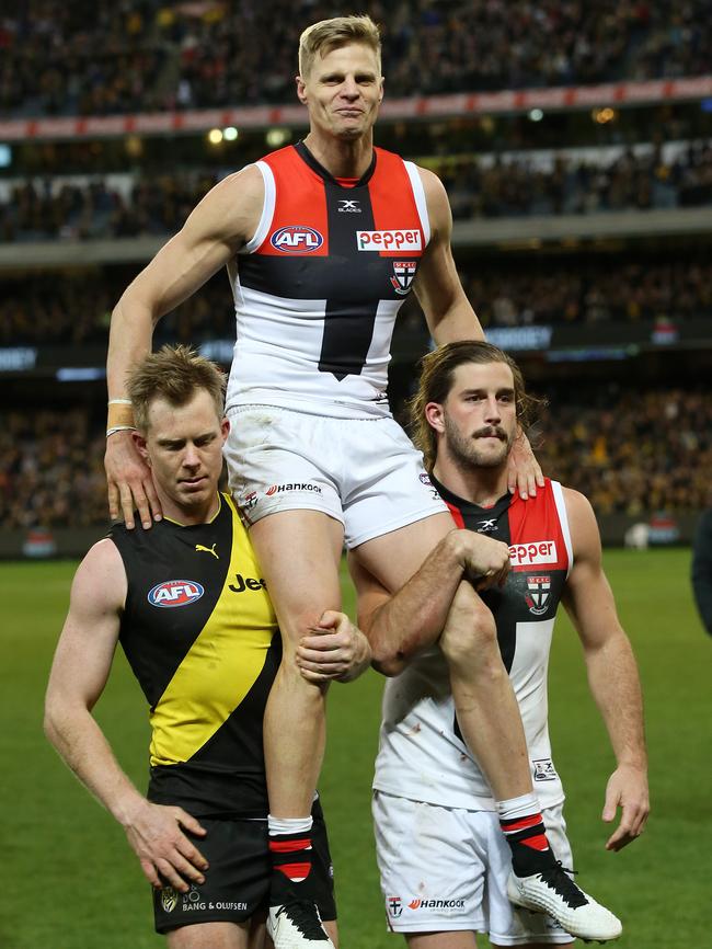 Nick Riewoldt after his final game. Picture: Michael Klein