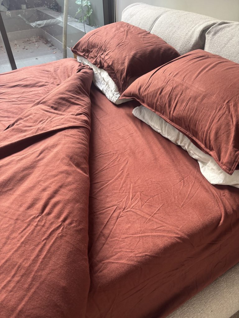 These Sheet Society Flannelette sheets are so warm and soft. Picture: Melody Teh