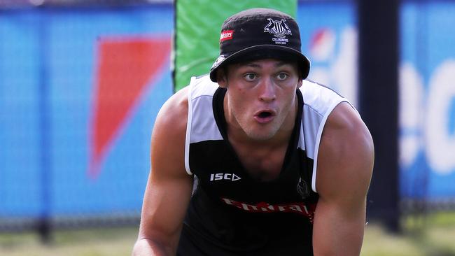 Darcy Moore at Collingwood training. Pic: Michael Klein