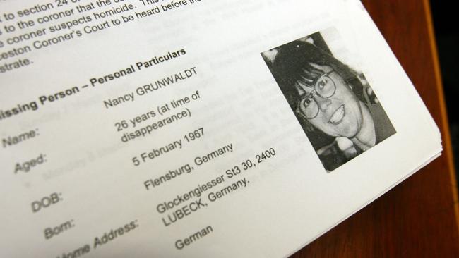 A photo of Nancy Grunwaldt in her police file.