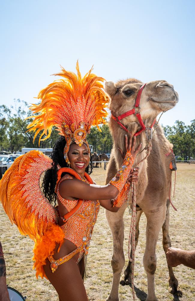 Latin Dancer with Thirsty the Camel. Photo: Leeroy Todd.