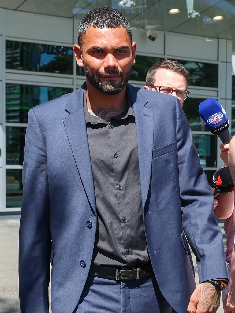 Tarryn Thomas after an interview at AFL House earlier this year. Picture: Brendan Beckett