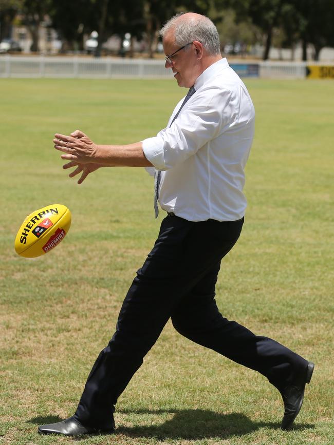 Scott Morrison prepares to put the boot in. Picture: Getty Images