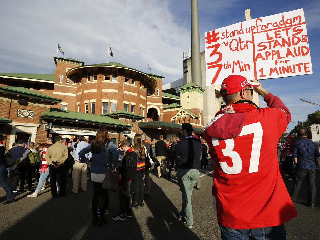 Swans fans came out in support of Goodes. Picture: AAP Image/David Moir