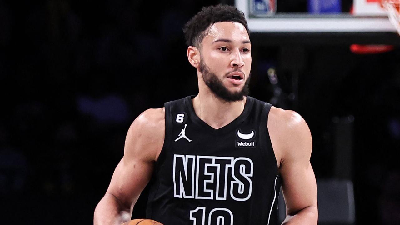NEW YORK, NEW YORK - DECEMBER 23: Ben Simmons #10 of the Brooklyn Nets brings the ball up the court during the third quarter of the game against the Milwaukee Bucks at Barclays Center on December 23, 2022 in New York City. NOTE TO USER: User expressly acknowledges and agrees that, by downloading and or using this photograph, User is consenting to the terms and conditions of the Getty Images License Agreement. Dustin Satloff/Getty Images/AFP (Photo by Dustin Satloff / GETTY IMAGES NORTH AMERICA / Getty Images via AFP)