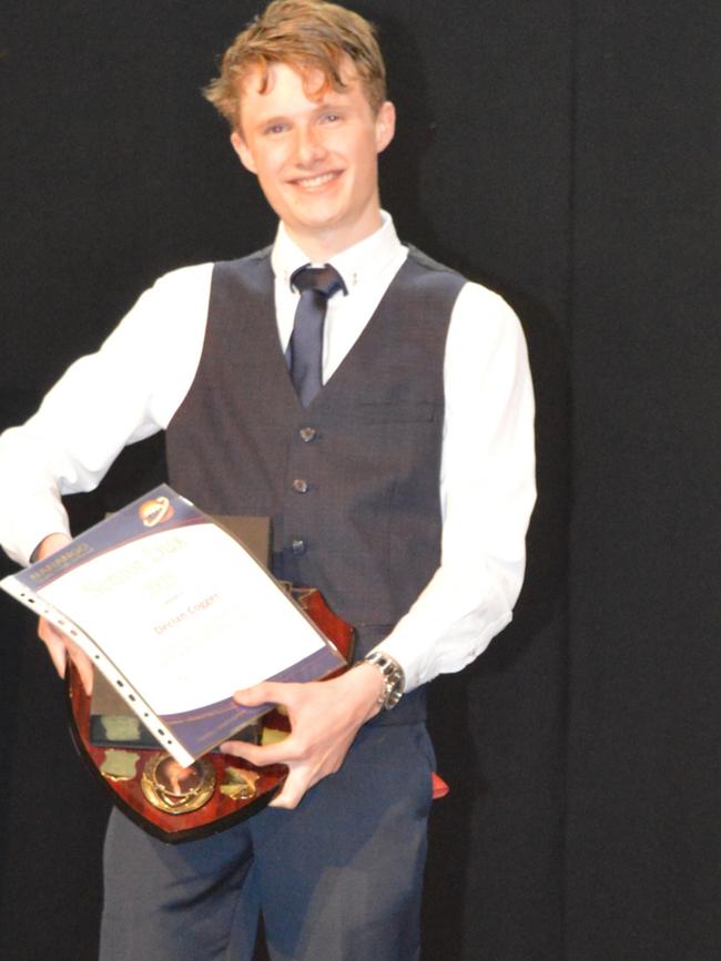 Declan Cogger received the 2023 Senior Dux award. Nanango State High School.